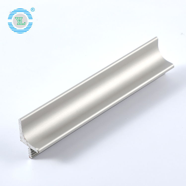 YL 3726 Indoor furniture black hidden aluminium profile wardrobe pull handle sliding door hardware concealed aluminum handle