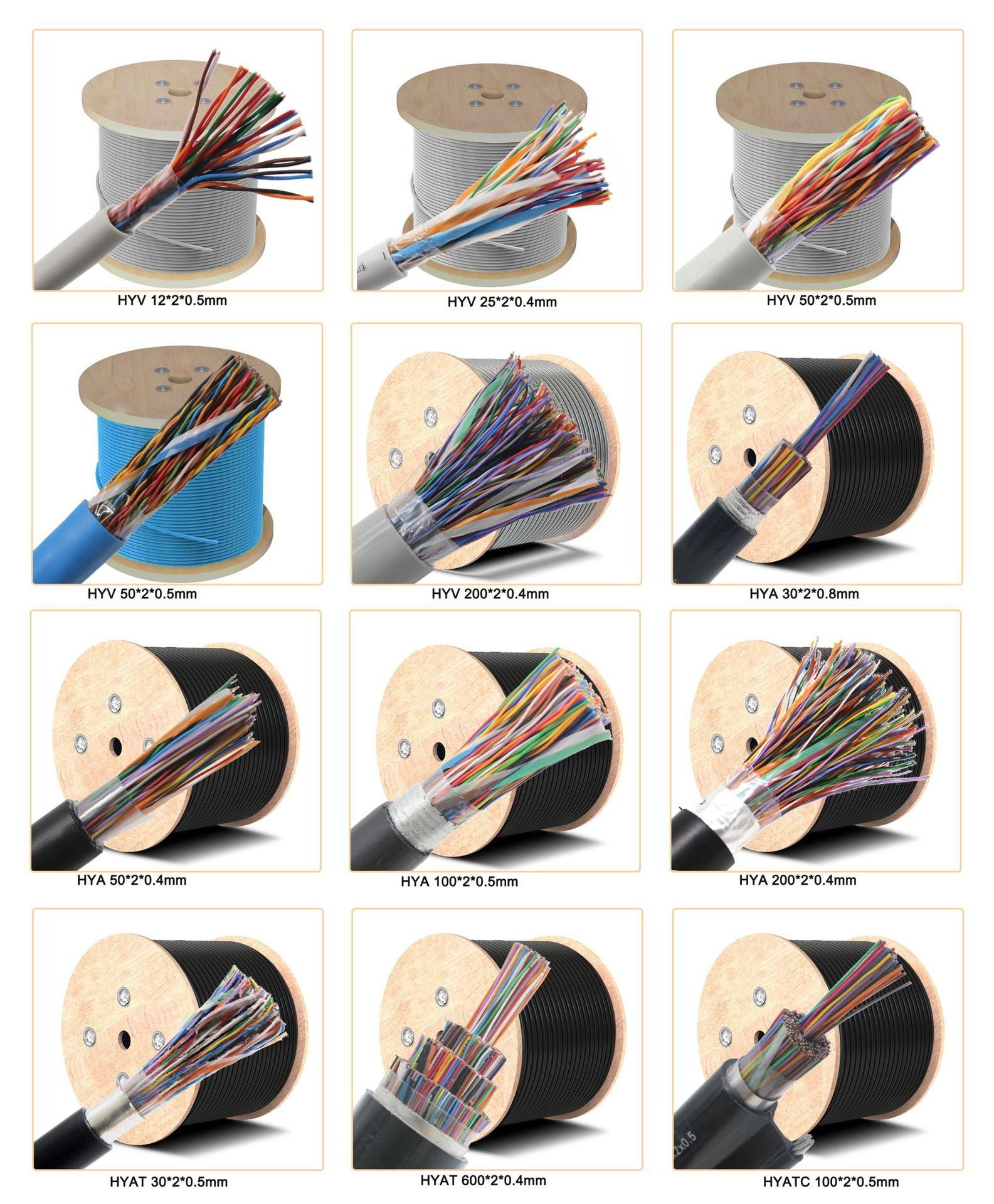 multi pairs 50 100 200 32 pair telephone cable utp cat5 0.5mm 0.4mm copper cat3 cables telephone cat3 phone cable 200 pairs