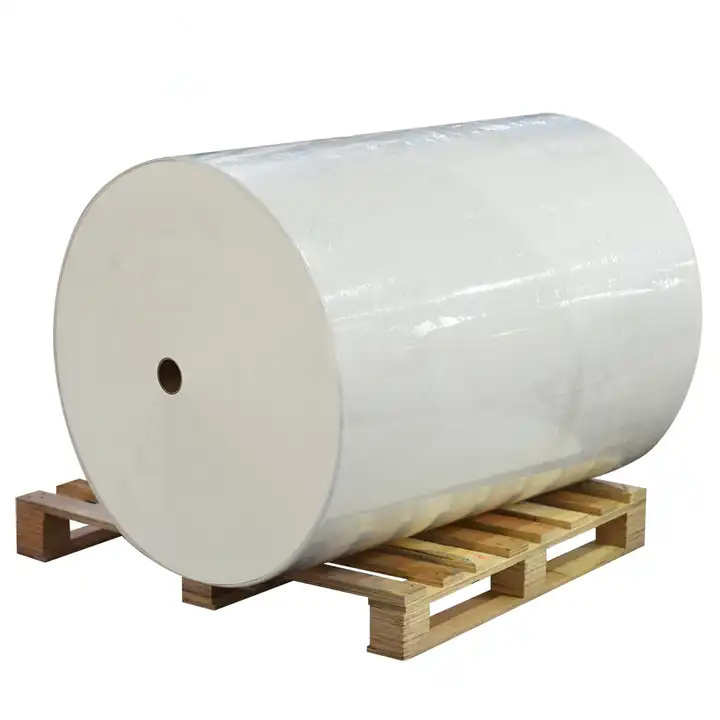 Hot selling factory price sticker material thermal transfer label paper jumbo roll with hotmelt low temperature adhesive