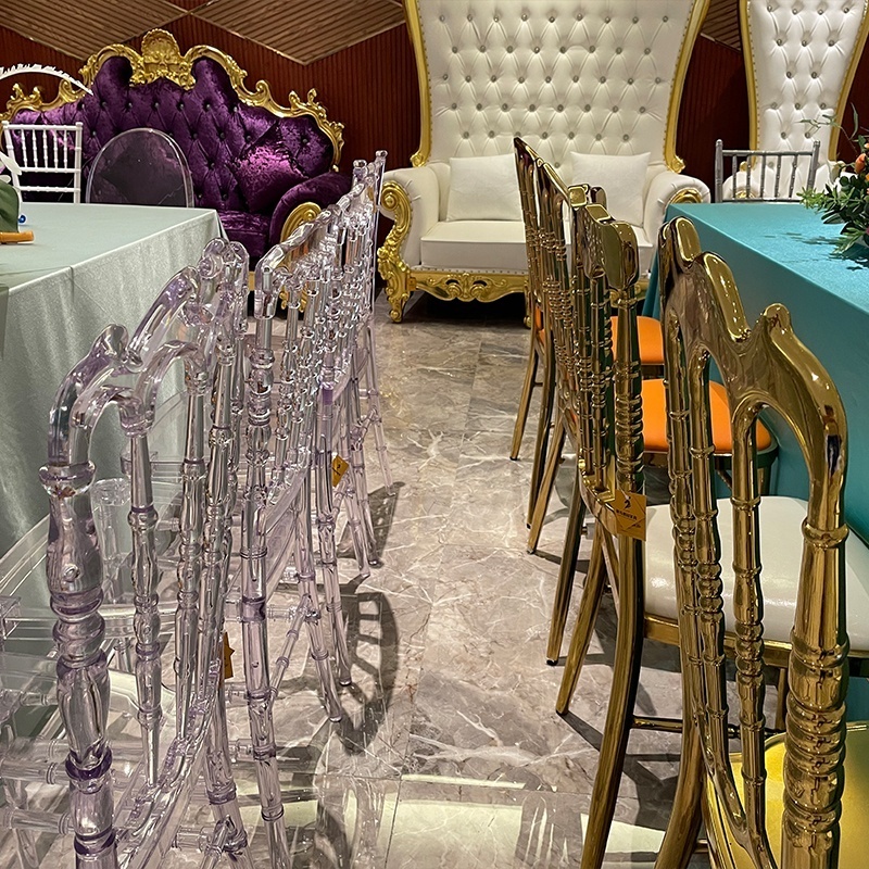 Wholesale transparent  resin napoleon Chiavari Chairs wedding chair chavari party  tiffany  chivari chairs clear acrylic hotel