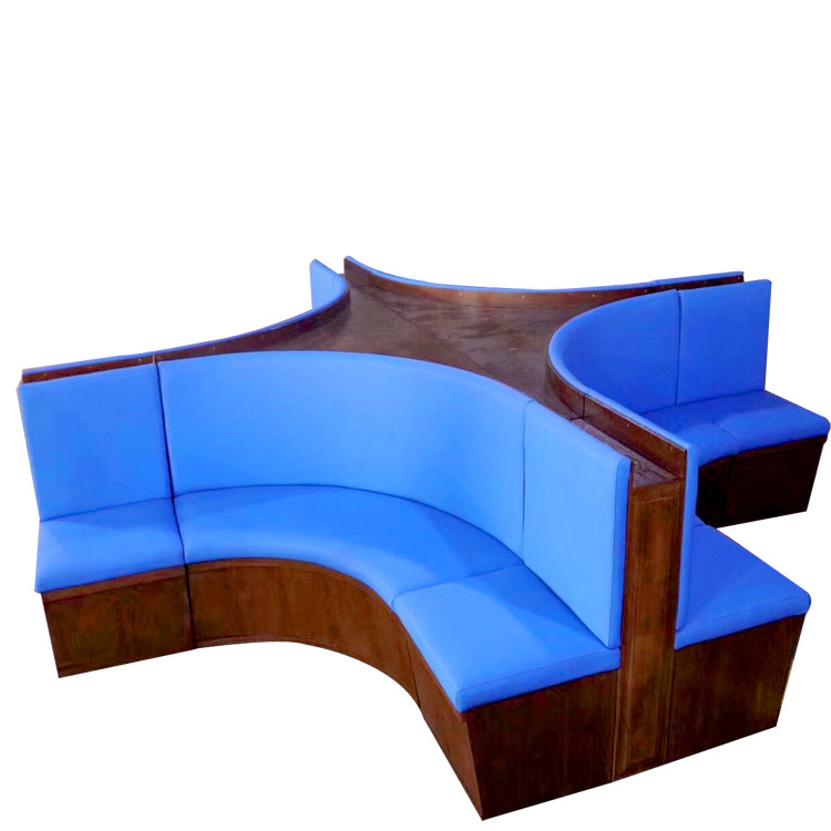 Manufacturer supply foshan restaurant curve half round booth seating for sale