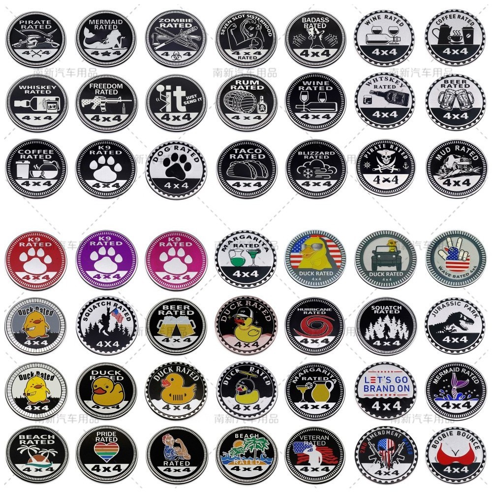 Applicable Off-Road 4X4 RATED Car Standard Guide 4 Wheel Drive Car Sticker Metal Badge Aluminum Sticker