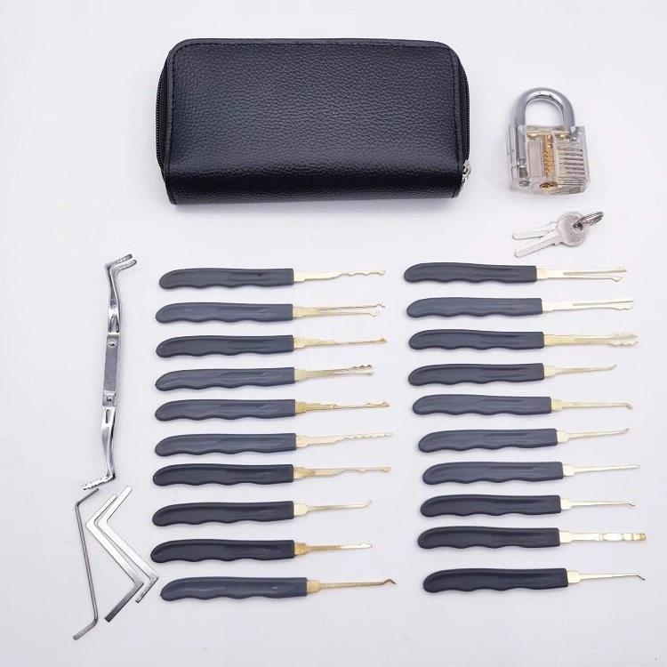 24PC locksmith lock pick up set tools supplies lock pick up tool set