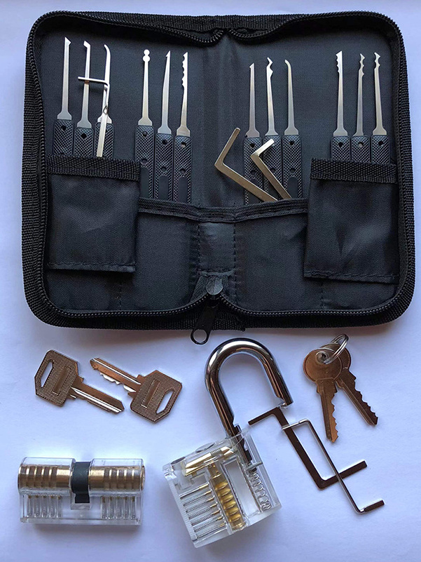 24PC locksmith lock pick up set tools supplies lock pick up tool set