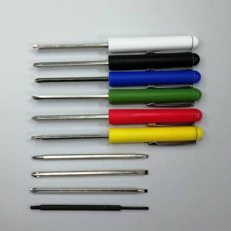 Reversible pocket screwdriver with clip magnet gift screwdrivers