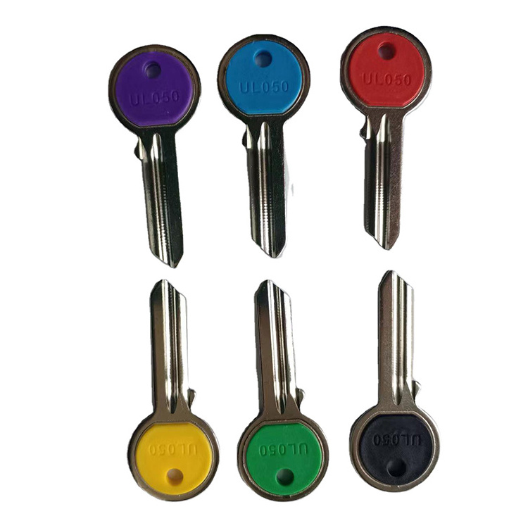 Customized UL050 Universal Brass Material Colour Plastic Head key Blank Door Keys