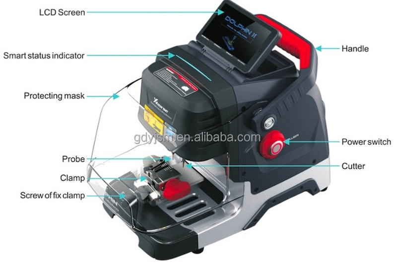 With Screen Original Xhorse Dolphin II XP-005L XP005L Key Cutting Machine for All Key Lost