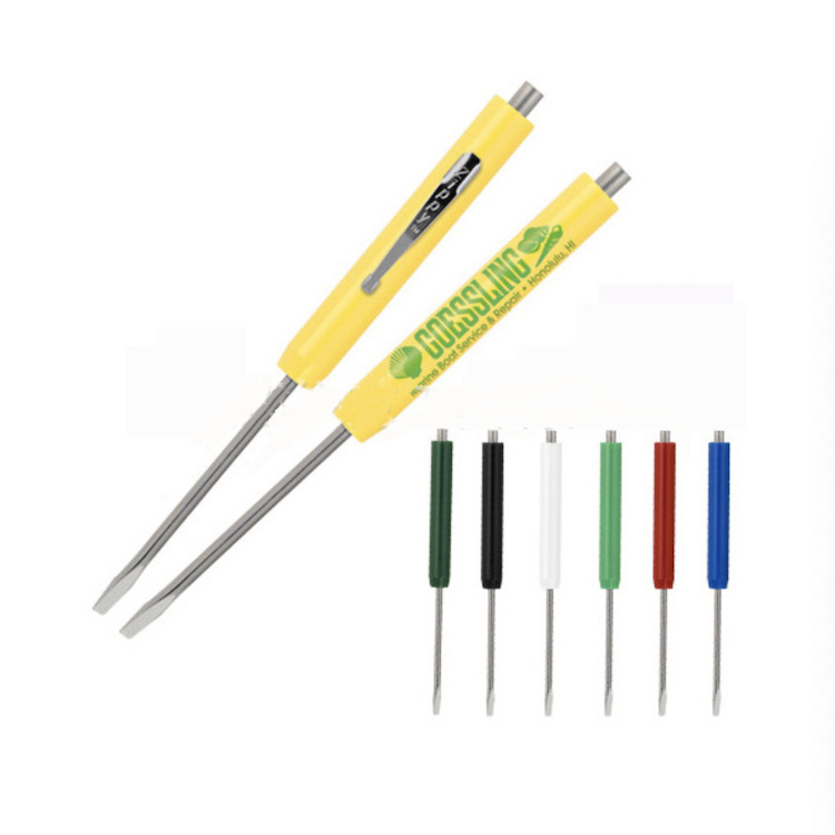 Reversible pocket screwdriver with clip magnet gift screwdrivers