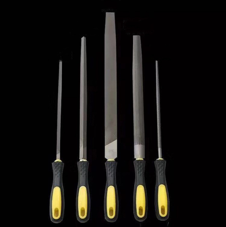 6 '8' 10' 12' Steel hand file DIY tools steel hand wood rasp needle file with double colors plastic handle