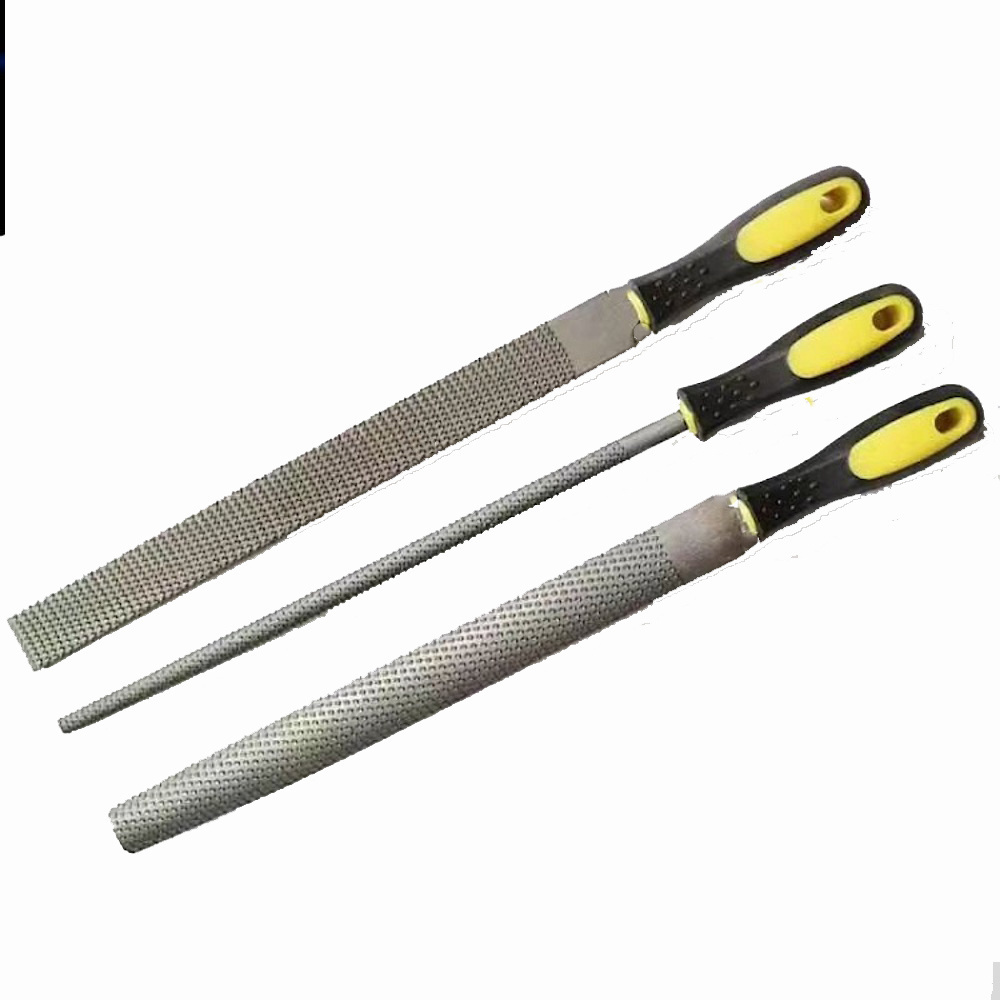 6 '8' 10' 12' Steel hand file DIY tools steel hand wood rasp needle file with double colors plastic handle