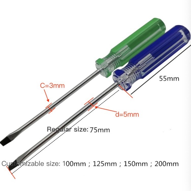 Crystal Handle Phillips Flat Tip Cross Slotted Shaped Screwdriver