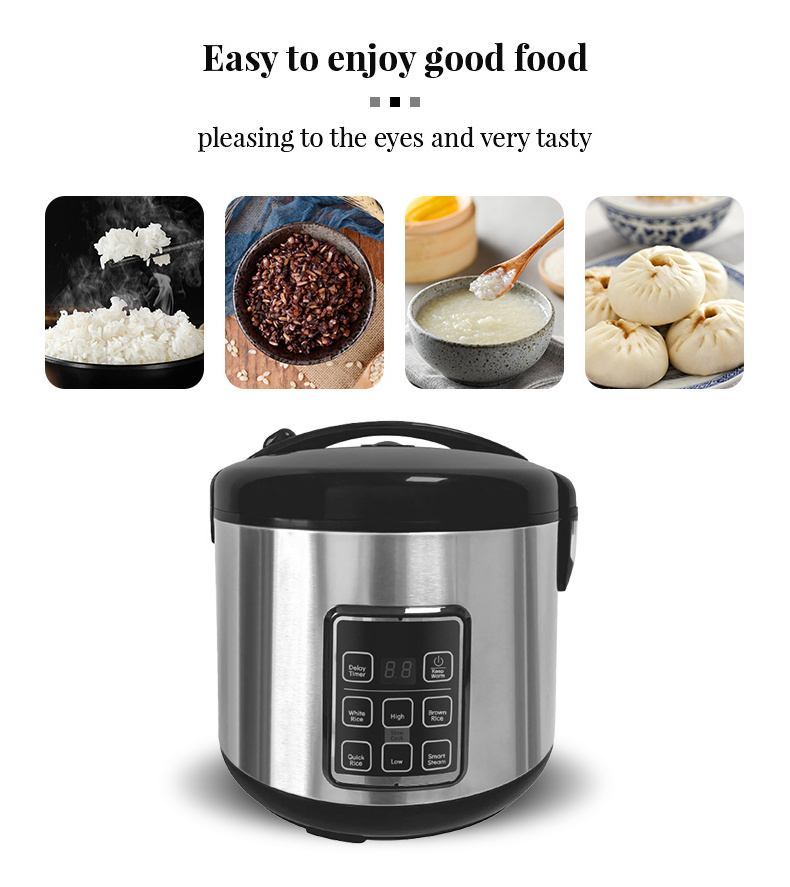 Hot-Selling Lar-Capacity Smart Rice Cooker Non-Stick Stainless Steel + New Plastic Shell Outdoor Hotel Use Measuring Cup Paddle