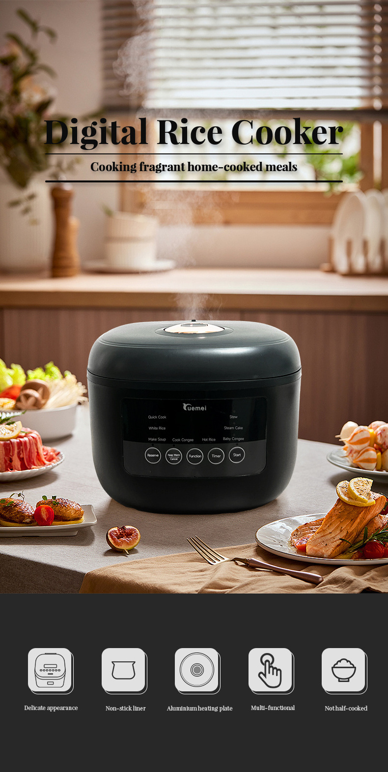 2024 new small kitchen multi-functional rice cooker professional keep warm electric rice cooker good price portable rice cooker