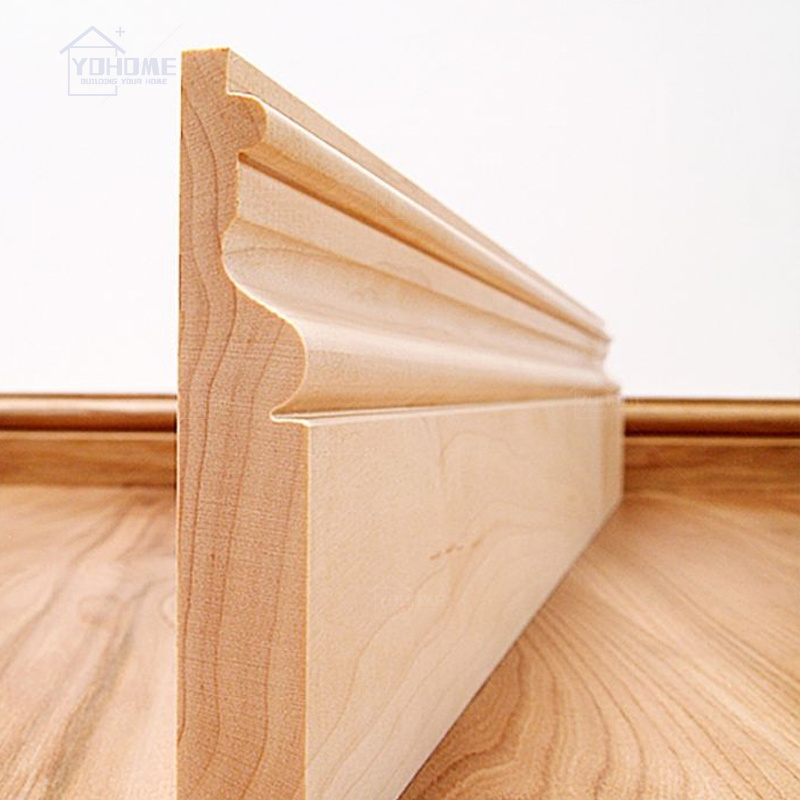 China top manufacturer wood flooring rubber baseboard skirting panel board wooden skirting board wood covers skirting board