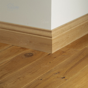 China top manufacturer wood flooring rubber baseboard skirting panel board wooden skirting board wood covers skirting board