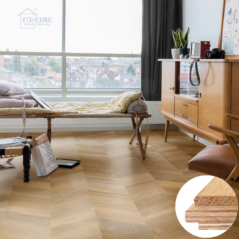 Henan wood floor solid wooden floor T&G clock chevron traditional oak oiled wood flooring