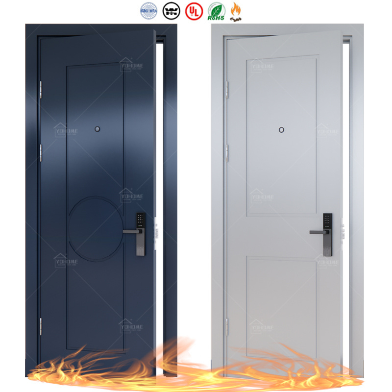 EN/BS/WH certification internal fd30 fd60 wooden fire resistant door flush hotel guest room door soundproof apartment wood door