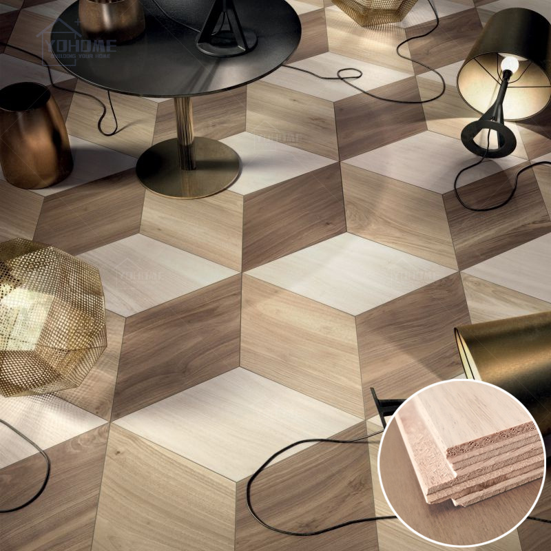 Australian 3d effect design parquet chene massif parquet engineered wood flooring hexagon pattern parquet wood flooring