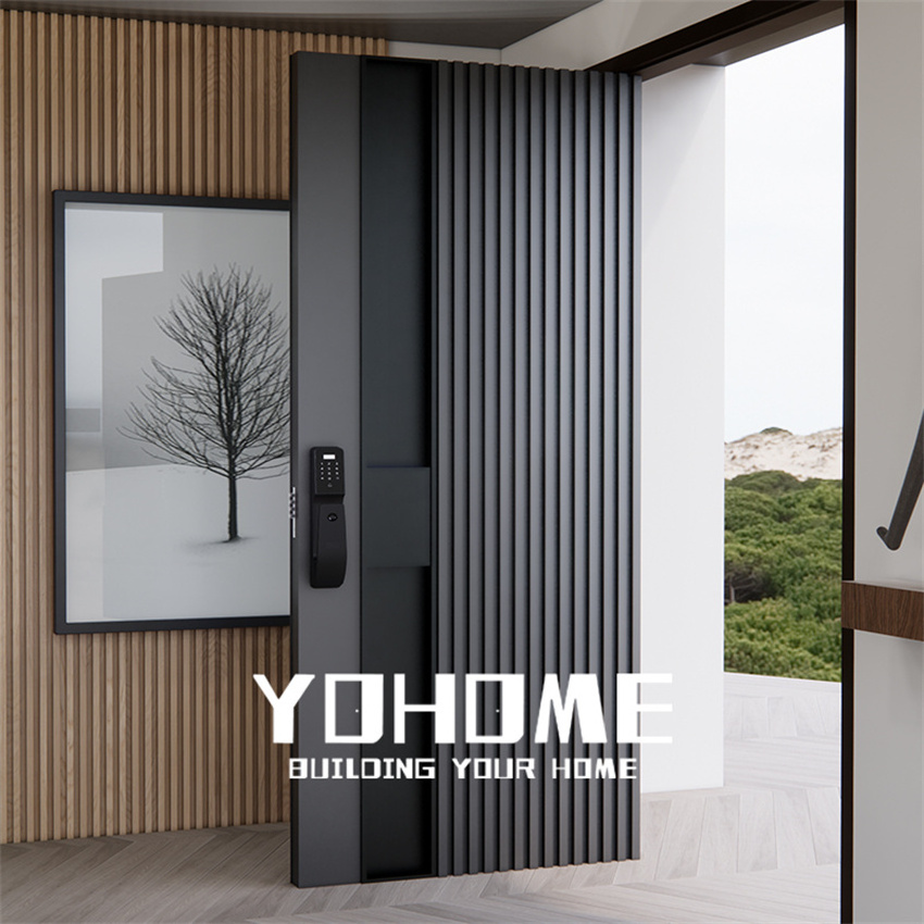 Yohome design luxury interior and exterior security doors luxury internal wood door for bedroom modern villa entrance front door