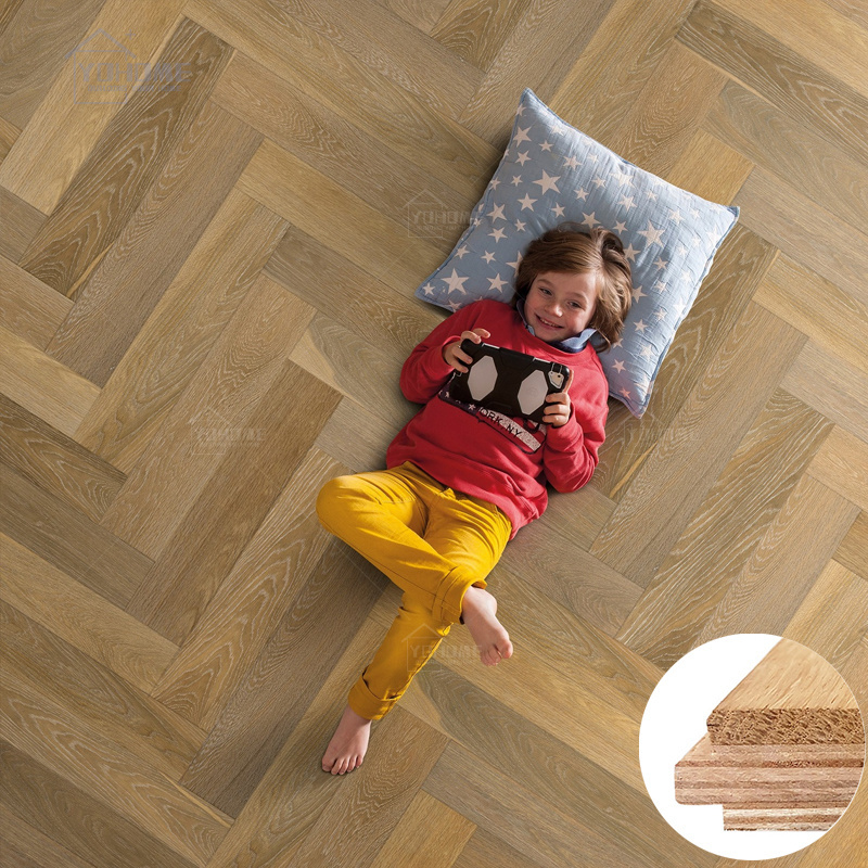 Henan wood floor solid wooden floor T&G clock chevron traditional oak oiled wood flooring