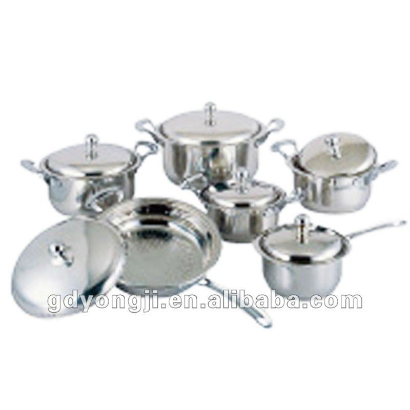 FH-191B 12 pieces cookware set kaisa hoff stainless steel casserole set with S/S lid