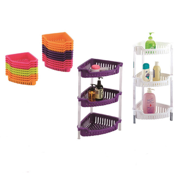 3 Layers Storage Racks & Shelving Units Color Plastic Triangular Storage Rack