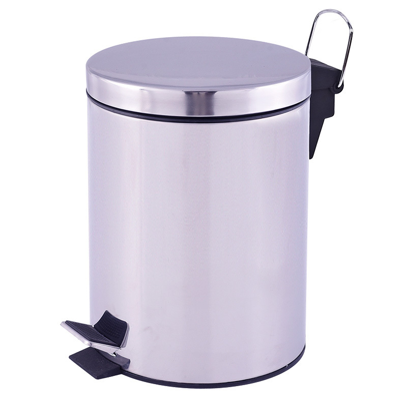 LINK BEST 3L Stainless Steel Foot Pedal Kitchen Trash Can Round Matt or Mirror Garbage Bin