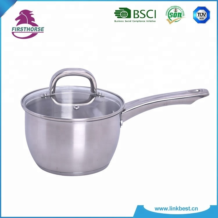 High Quality Wholesale LB-1885A 16cm Stainless Steel Saucepan with Glass Lid Induction Cooker