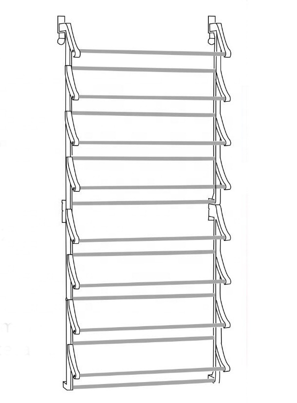 Fashion shoe rack organizer over the door hanging shoe rack with hooks