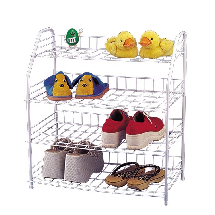 manufacturer supplier 8 pair folding metal frame shoe rack designs iron shoe shelf