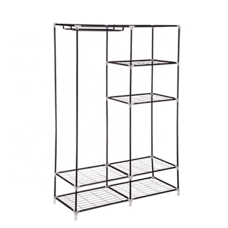 Cheap Folding Fabric Cupboard Non-woven Clothes Wardrobe With Steel Tubes Frame