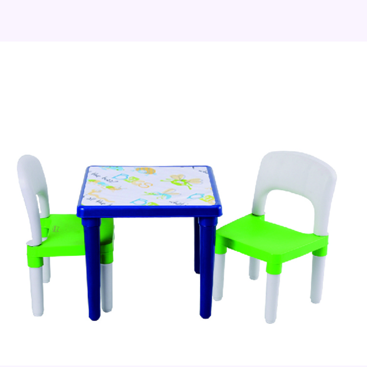 LINK BEST Wholesale 2 pcs safety plastic kids chair and desk children study detachable table chair sets