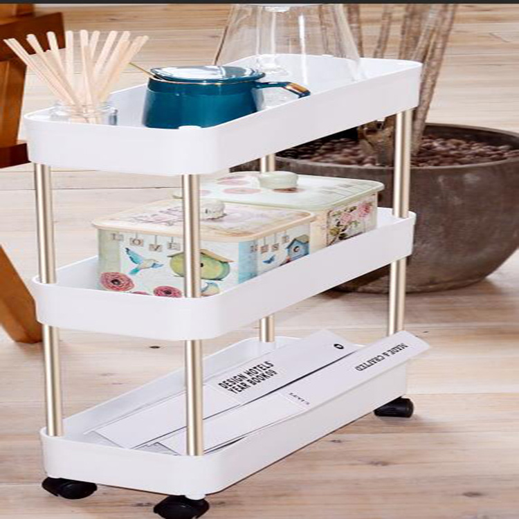 household multifunction 3 tiers organizer trolley storage rack with wheels for bathroom kitchen living room bedroom