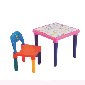 LINK BEST Wholesale 2 pcs safety plastic kids chair and desk children study detachable table chair sets