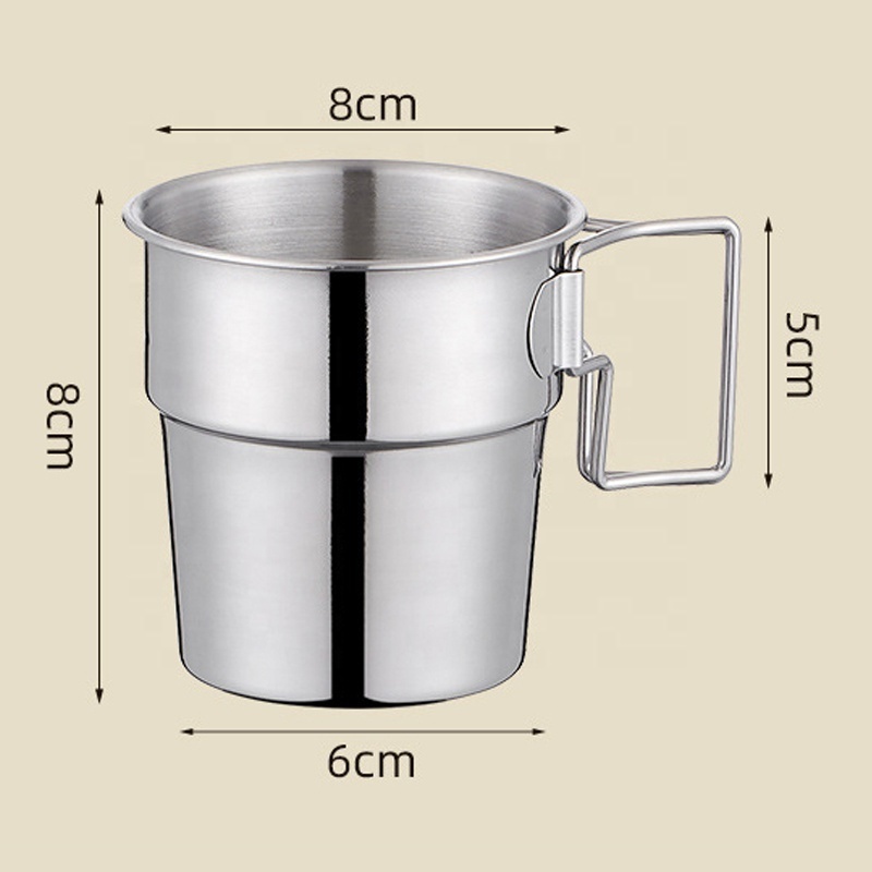 Stainless steel camping collapsible cup Metal outdoor coffee cup picnic party beer cup