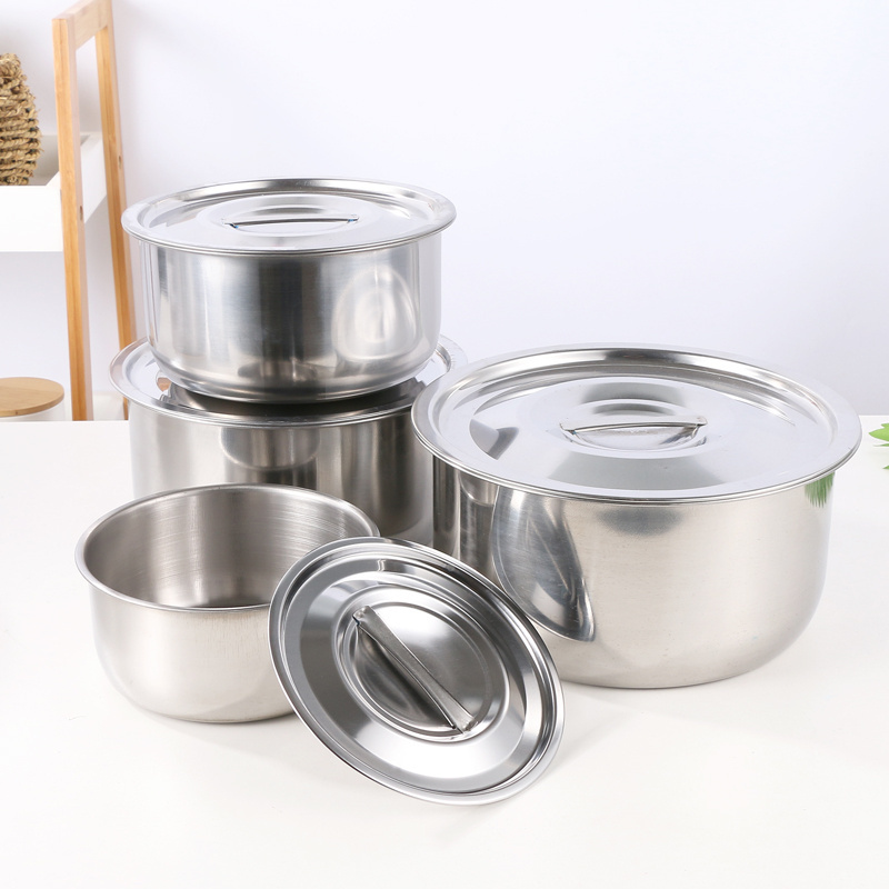 factory wholesale 10pcs induction cookware sets cookware metal stainless steel stock pot with lid