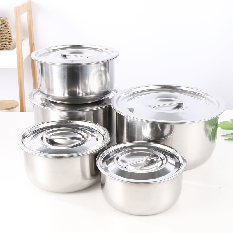 factory wholesale 10pcs induction cookware sets cookware metal stainless steel stock pot with lid