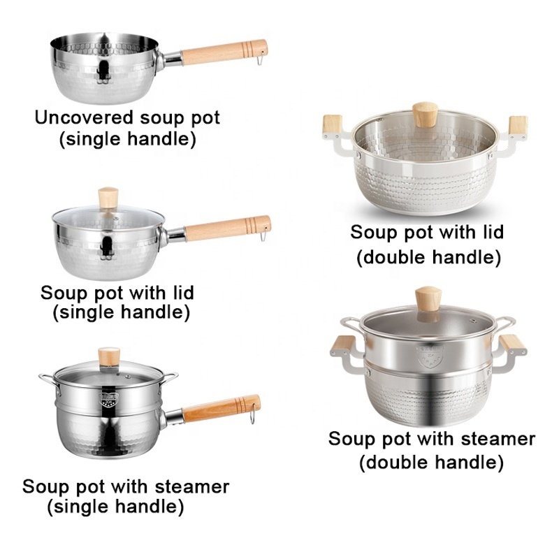 Japanese Style Saucepan Hammer Snow Pan Stock Pots With Wooden Handle Amazon Stainless Steel Sauce Pot Pot Milk Pan