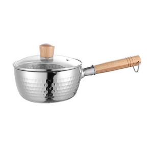 Japanese Style Saucepan Hammer Snow Pan Stock Pots With Wooden Handle Amazon Stainless Steel Sauce Pot Pot Milk Pan