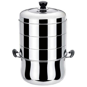 Metal big Steamer Pot Cookware Stainless steel Energy Saving Cooking food Pot large 28cm multilayer steamer pot With Lid