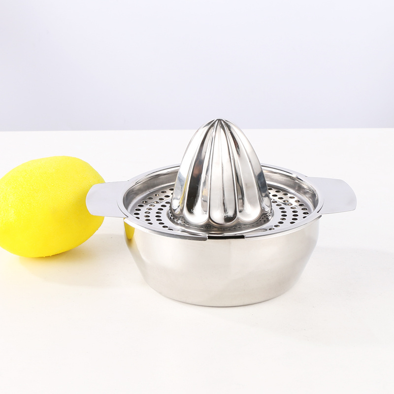 Portable manual metal fruit juicer citrus lemon squeezer Stainless Steel 2 in 1 Lemon Squeezer