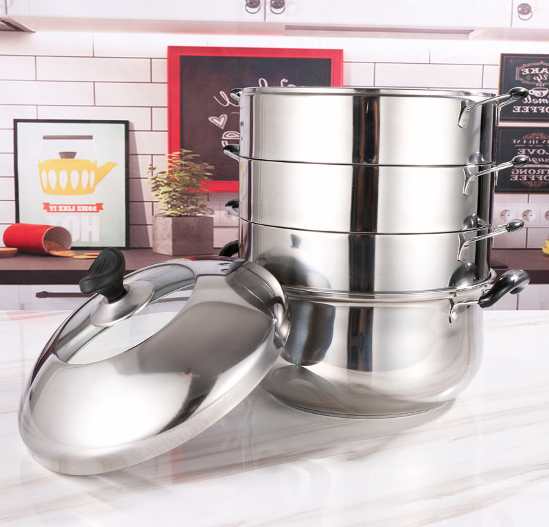 Steamer Pot food Stainless Steel 4 Layers Steamer Pot Cooking Stainless Steel with Lid