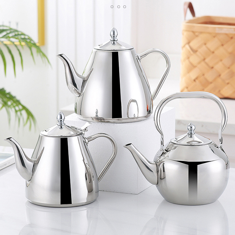 Multifunctional Kettle Gas Induction Metal Silver Stovetop 1.0L 1.5L Teapot Kettles Coffee Kettle Jug