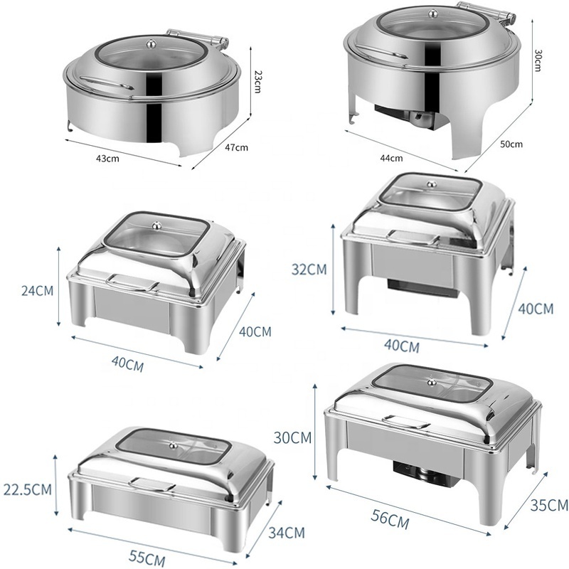 Gold Stainless Steel Chafing Dish Buffet Stove Chafing Dishes Food heating Buffet for Catering chafing dish