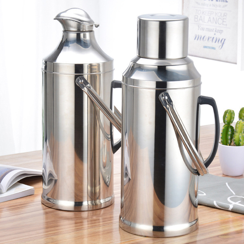 double wall glass hot water tea coffee jug thermal pot camping metal stainless steel thermos vacuum flask