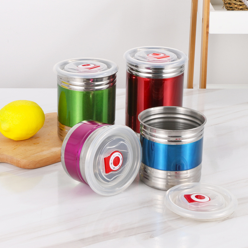 metal storage containers candy coffee jars storage 4pcs set stainless steel kitchen storage jar food containers