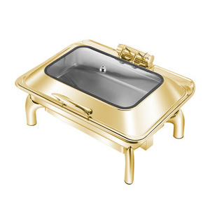 Gold Stainless Steel Chafing Dish Buffet Stove Chafing Dishes Food heating Buffet for Catering chafing dish