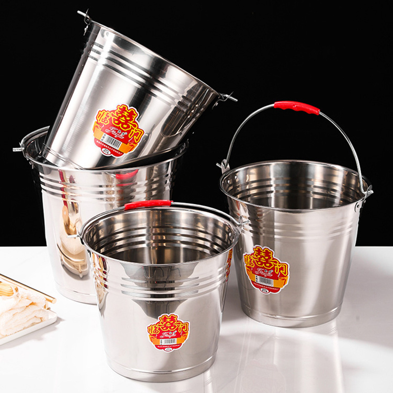 Multi size household use multi sizes metal water pails stainless steel water bucket with handle