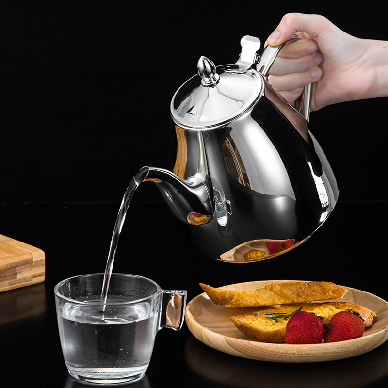 Stainless Steel Cooking Kettle Kettles Cold Water Kettle With filtering Metal Teapot 1.0L 1.5L Coffee Pot Teapot