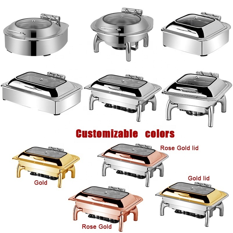 Gold Stainless Steel Chafing Dish Buffet Stove Chafing Dishes Food heating Buffet for Catering chafing dish